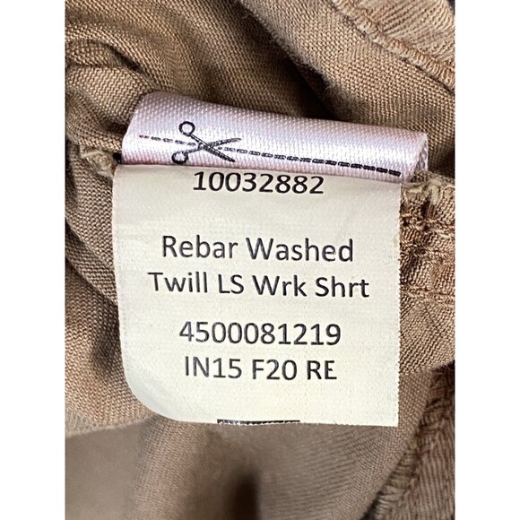 Ariat Rebar Washed Twill Long Sleeve Work Shirt Women’s Large Brown - Picture 6 of 16